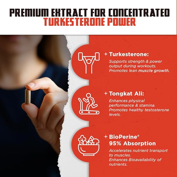 Turkesterone Suplemento Natural con Tongkat Ali 120 Cáps