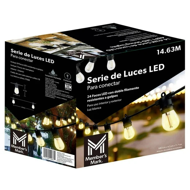 Luces Led Estilo Vintage Member'S Mark Con 24 Focos