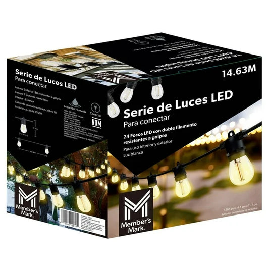 Luces Led Estilo Vintage Member'S Mark Con 24 Focos